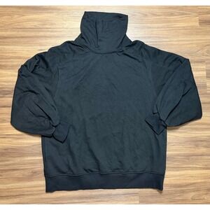 Nap Loungewear Black Boxy Oversized Turtle Neck Cotton Blend Sweatshirt Sz S